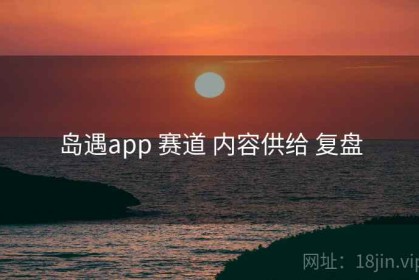 岛遇app 赛道 内容供给 复盘