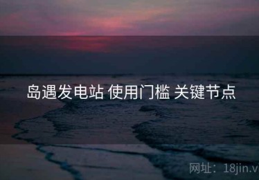 岛遇发电站 使用门槛 关键节点