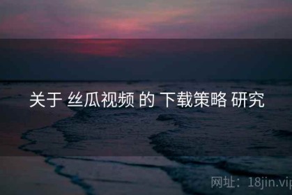 关于 丝瓜视频 的 下载策略 研究