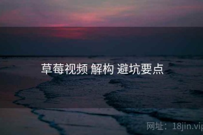草莓视频 解构 避坑要点